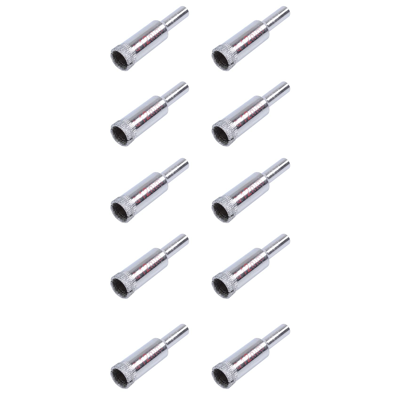 Jnchdghwa Silver 5Pcs 12Mm Tipped Metal Hole Saw Drill Bit For Ceramic Tile Glass