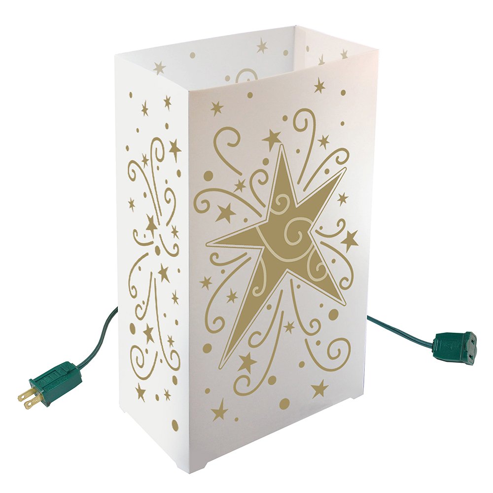 Amazon.com: LumaBase Electric Luminaria Kit, Gold Star - Set of 10