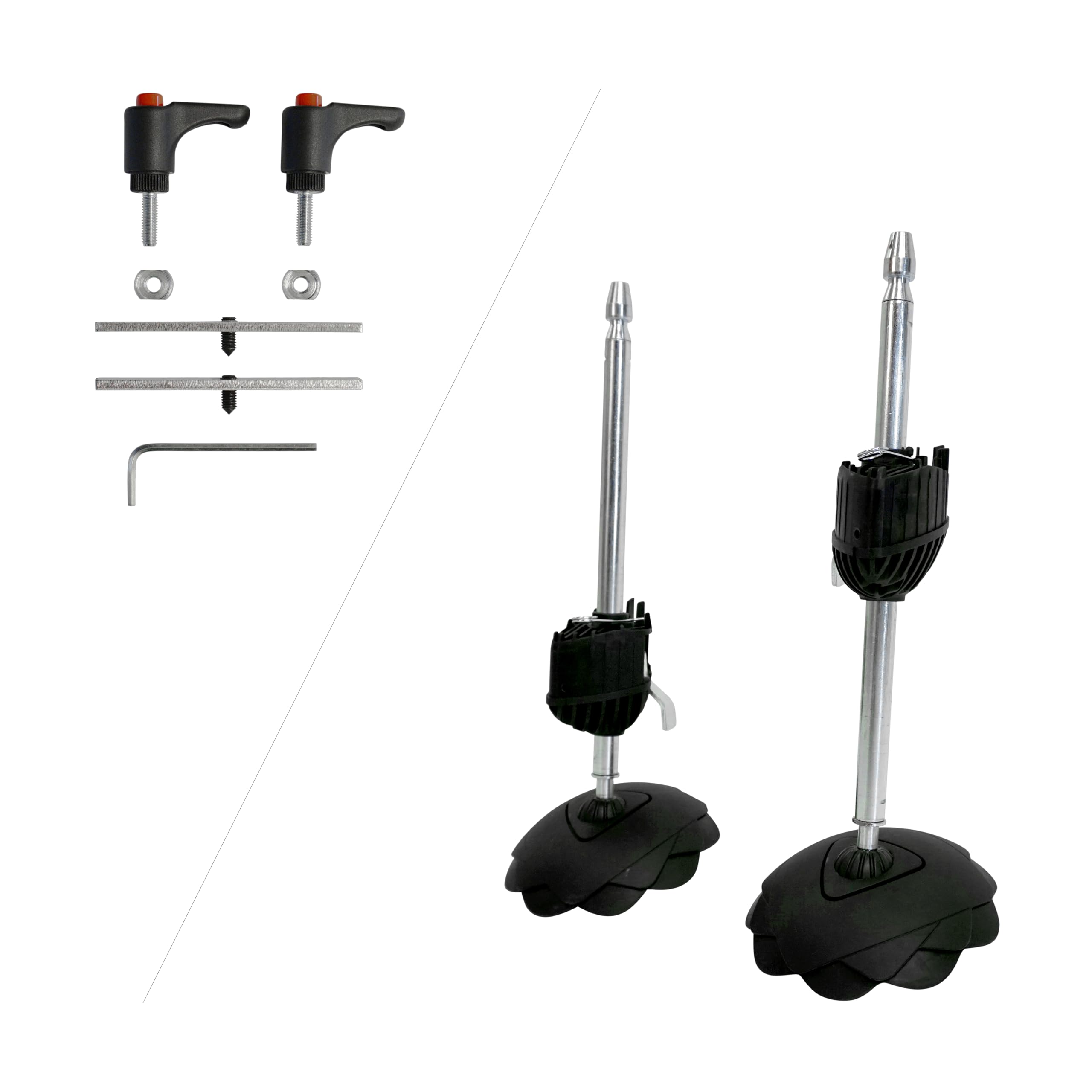 Telesteps Pieds de sécurité réglables pour échelles de I Seulement compatible avec produits de I Parfaitement adapté aux surfaces inégales I Déployable à une hauteur de 220mm max I 9190-209