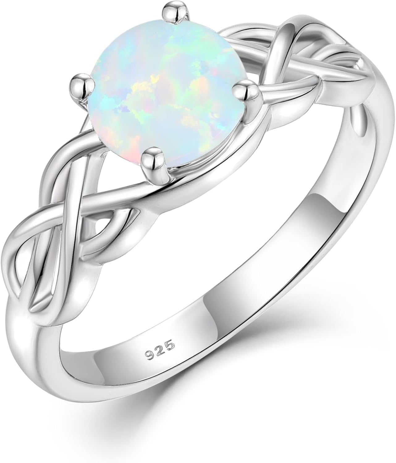 STARCHENIE Celtic Knot Promise Ring for Women 925 Sterling Silver Engagement Wedding Band with Birthstone (Size 5-10)