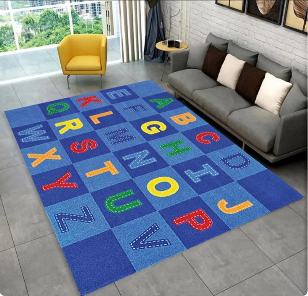 ABC Cartoon Alphabet Teppich Krabbeln Spielzimmer Früherziehungs Für Wohnzimmer Schlafzimmer rutschfeste Matte 100X160Cm