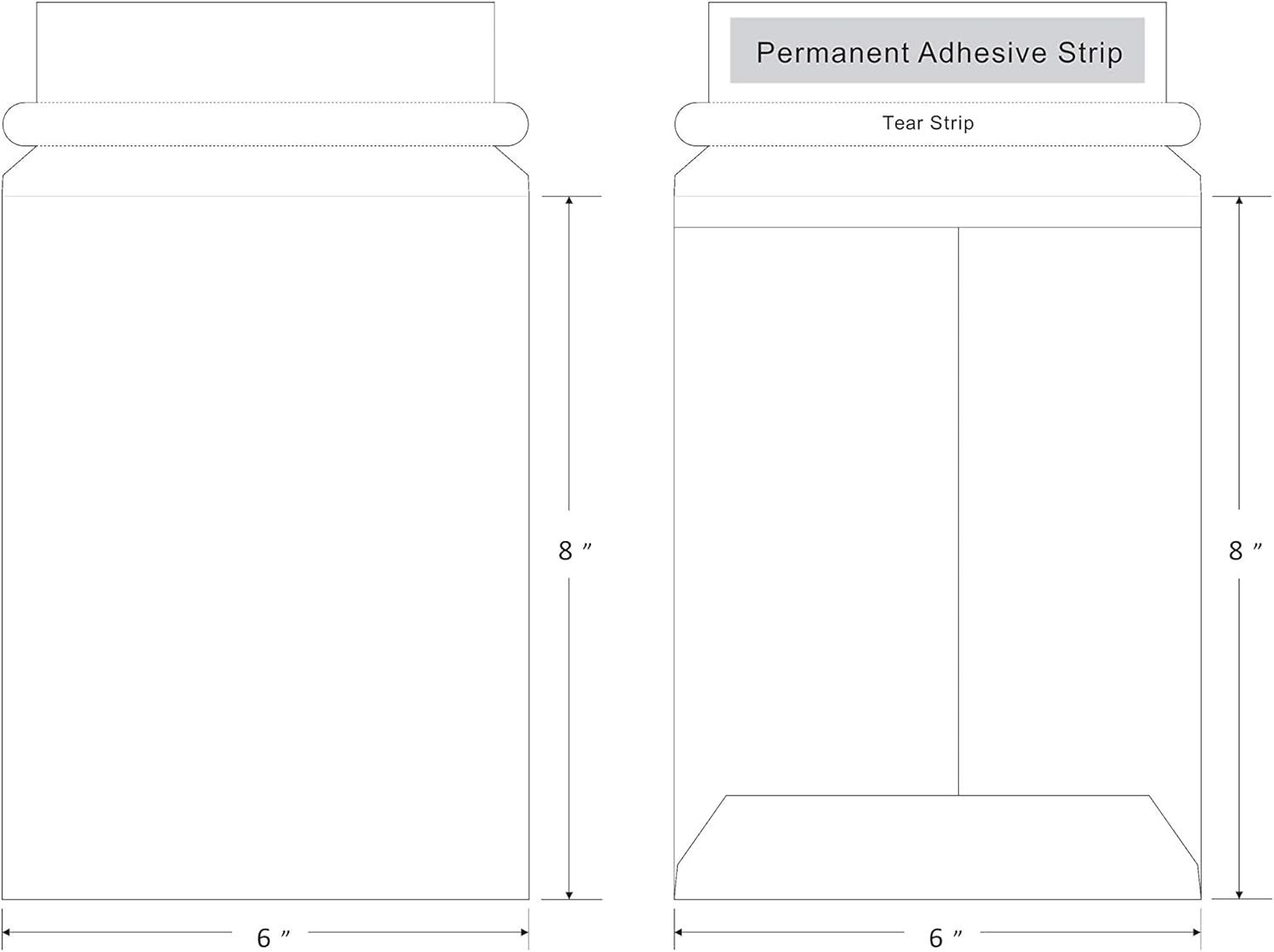 Progo 100 Pack Document White Cardboard Mailers, 6 x 8 Inches, Self Seal Adhesive Flap