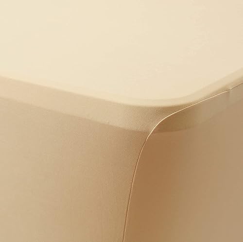 Miniatura 177 de Obstal Funda de mesa de elastano elástica de 4 pies para mesas plegables estándar, paquete de 2 manteles rectangulares universales ajustables