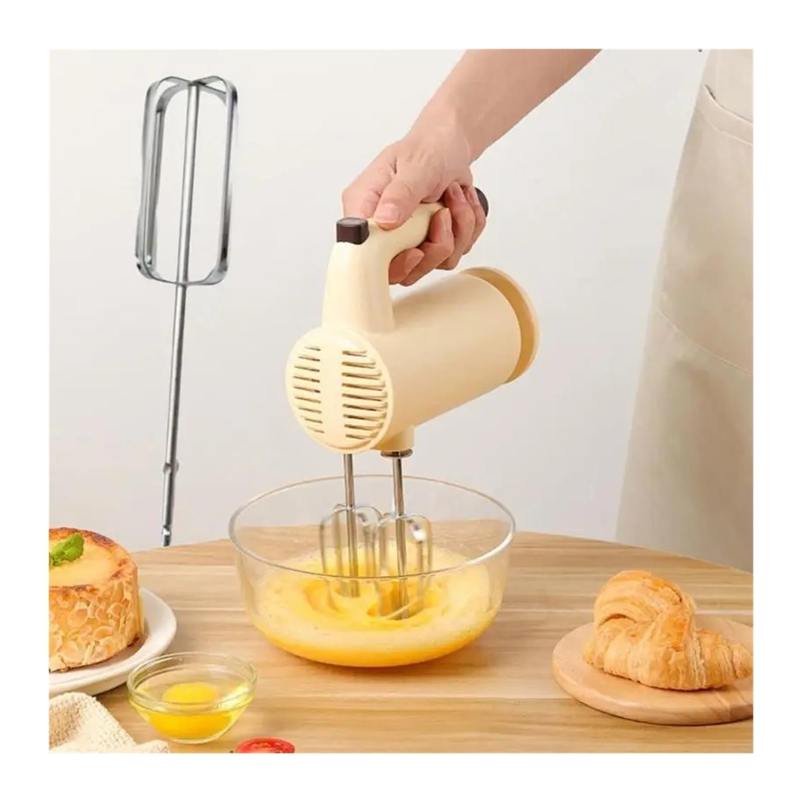 Genérico Cabezales de batidor de Huevos de Mano de Acero Inoxidable, 2 uds.