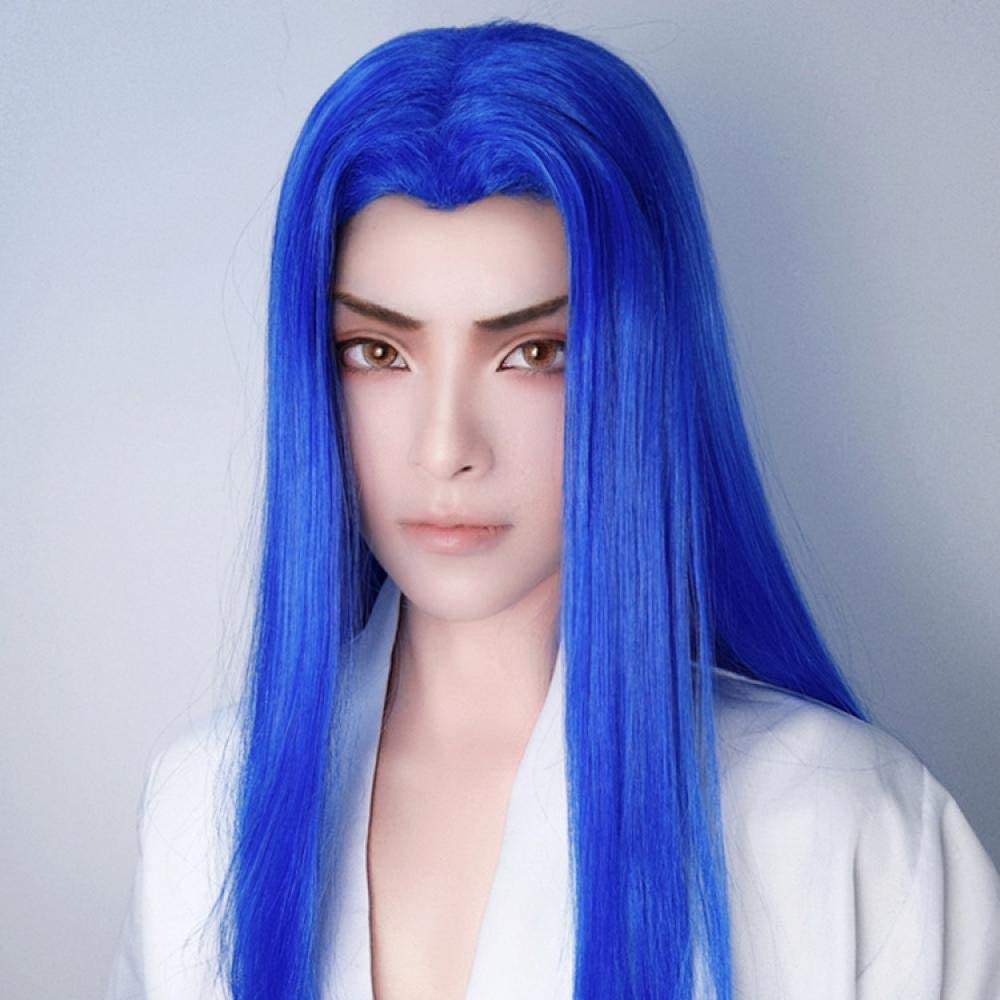WJHGA Arena Of Valor: 5v5 Arena Game Ukyou Tachibana?Cosplay?Wig?Beauty Pointed Blue Medium Long Str