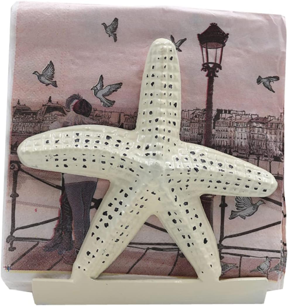 Nautical Starfish Lunch/Dinner/Metal/Kitchen Napkin/Beverage Cocktail/Ocean/Napkin Holder Distress Ivory & Nautical Starfish Lunch/Dinner/Metal/Kitchen Napkin/Beverage Cocktail/Ocean/Napkin Holder Dis