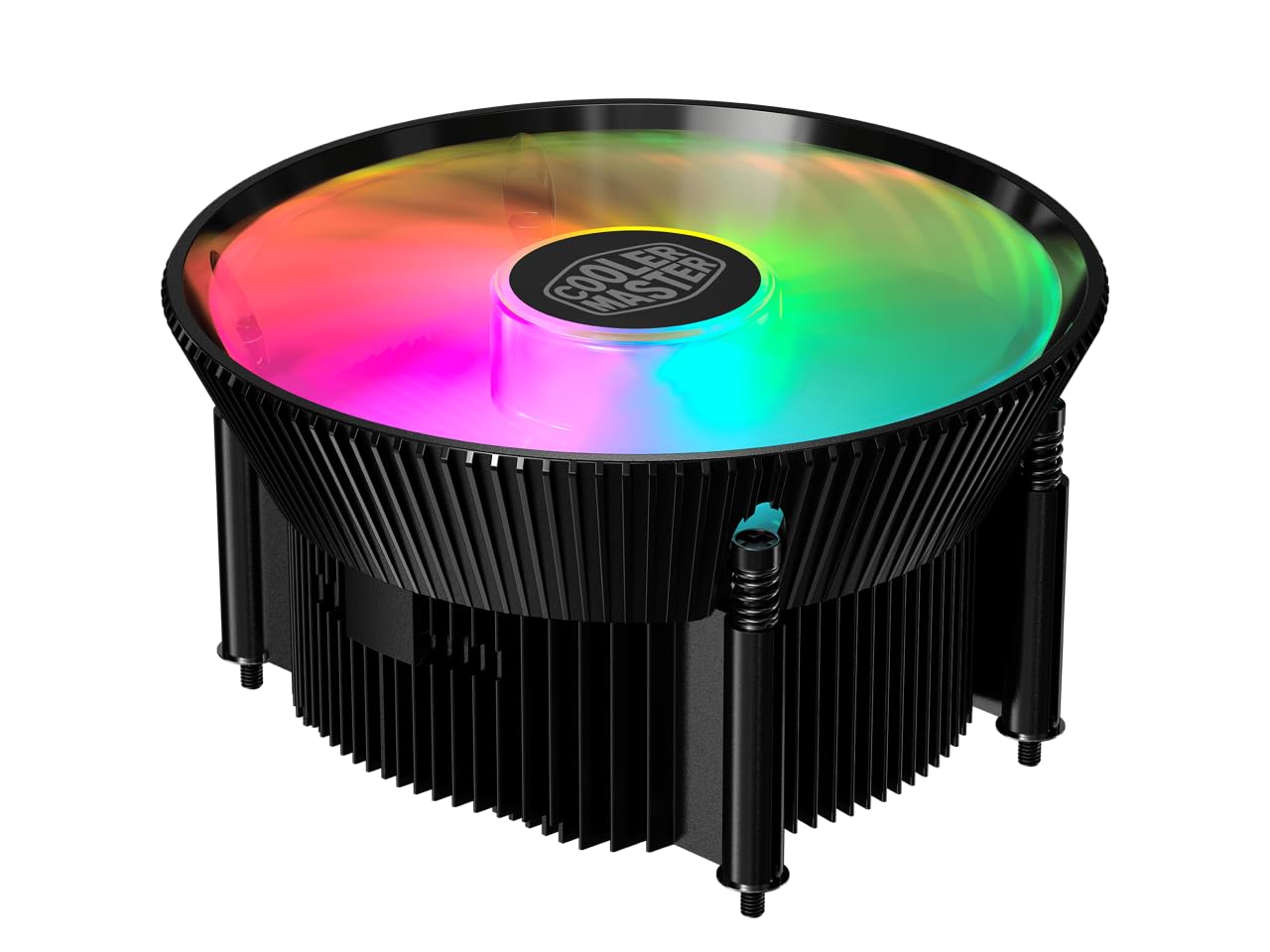 Cooler Master A71C ARGB AMD Ryzen AM4 Low-Profile CPU Air Cooler, Anodized Black Aluminum Fins, Copper Insert Base, MF120 120 ARGB Lighting Fan for AMD Ryzen AM4 Only