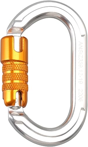 Vista 47 de SOB Clips de mosquetón de escalada con bloqueo automático, conector de mosquetón asimétrico de alta resistencia utilizado para rappel
