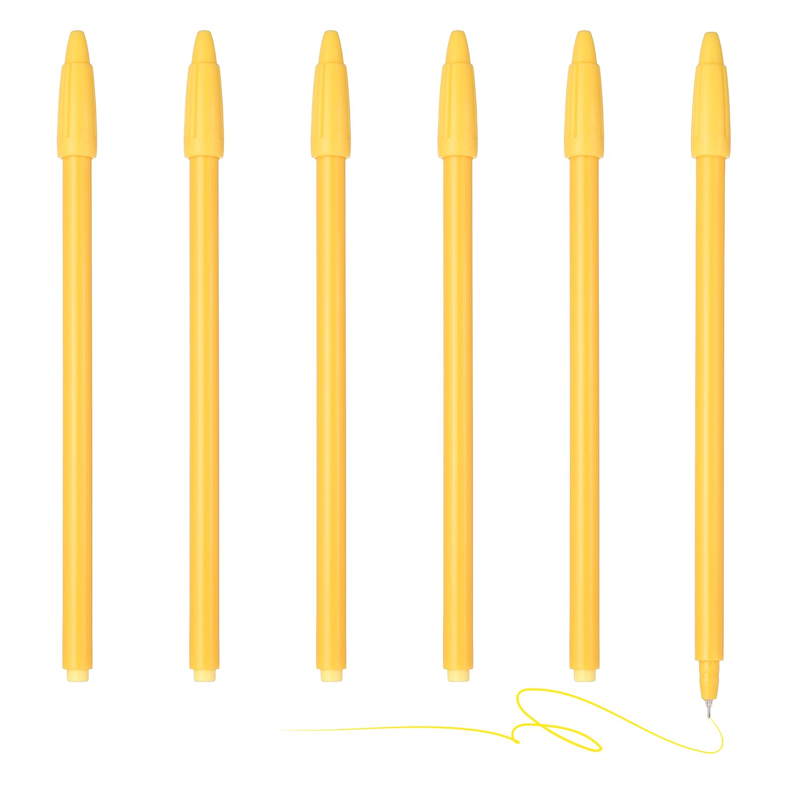 PATIKIL 6Pcs Colored Gel Ink Pens, 0.5mm Apricot Yellow Gel Ink Ballpoint Pens Fine Point Smooth Writing for Journaling Notebook Office Stationery Drawing Teachers, Apricot Yellow
