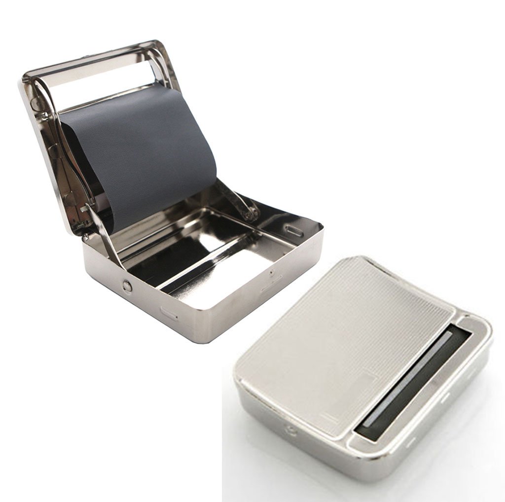Cigarette case with automatic cigarette rolling device, metal : Amazon.nl:  Health & Personal Care