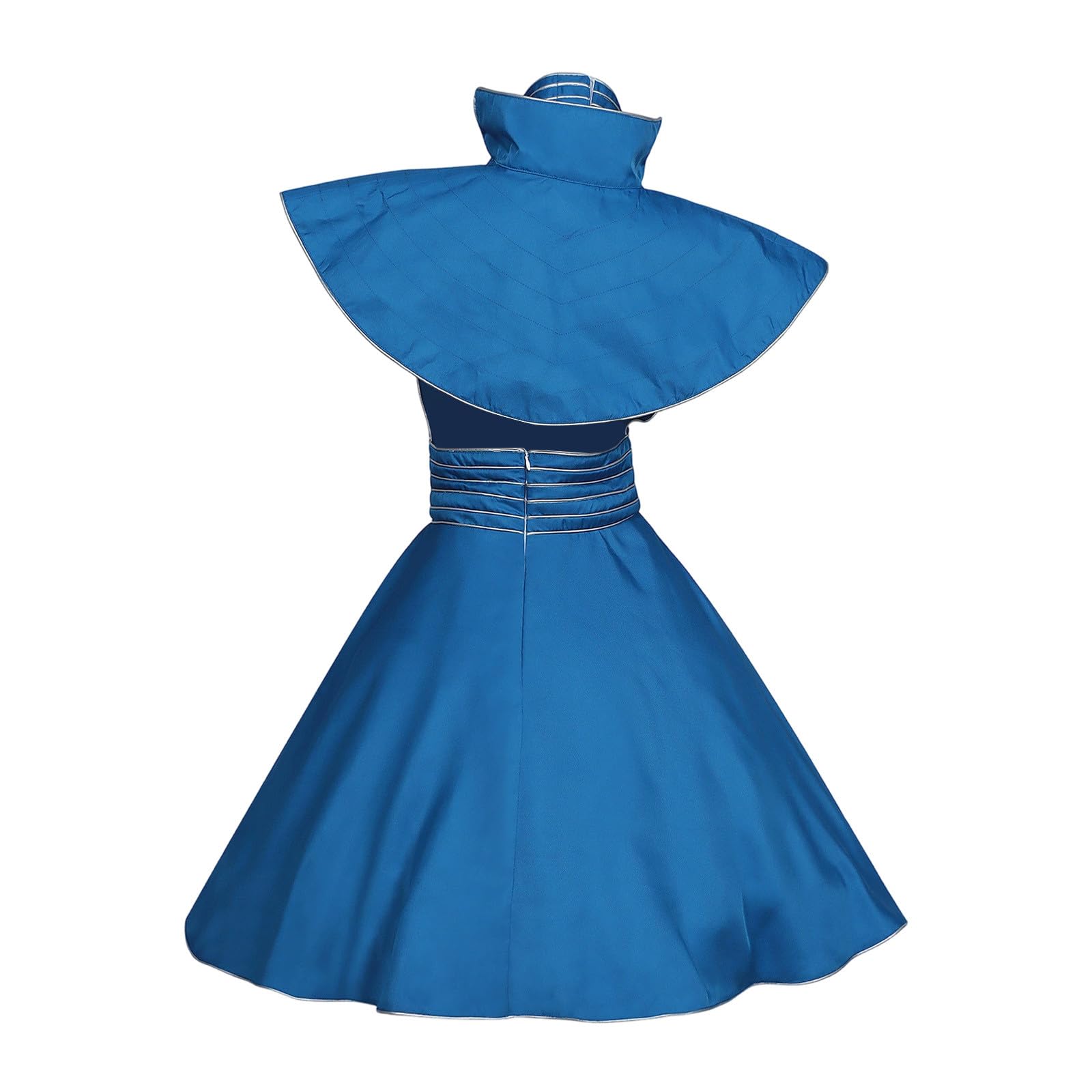 Costume da Donna Di Classe con Distintivo e Fascia per Capelli Vittoriano Gonna Punk Rinascimentale con Orlo Irregolare Abito Posteriore Lungo Gonna da Pirata Travestimento Di Halloween