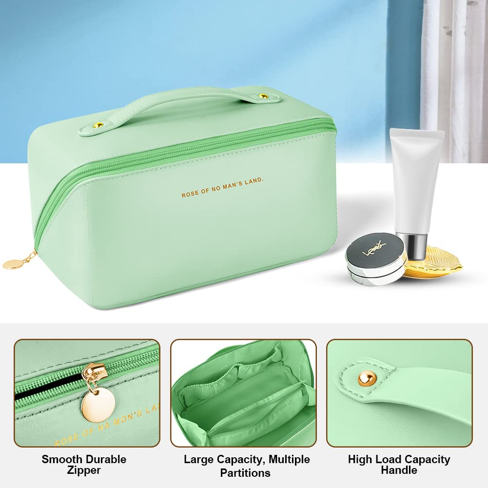 Aucuu Borsa Cosmetica da Viaggio, Beauty Case da Viaggio Donna, Borsa da Viaggio per Cosmetici, Borsa Cosmetica da Donna in Morbida Pelle PU, Borse da Toilette Impermeabile Portatile