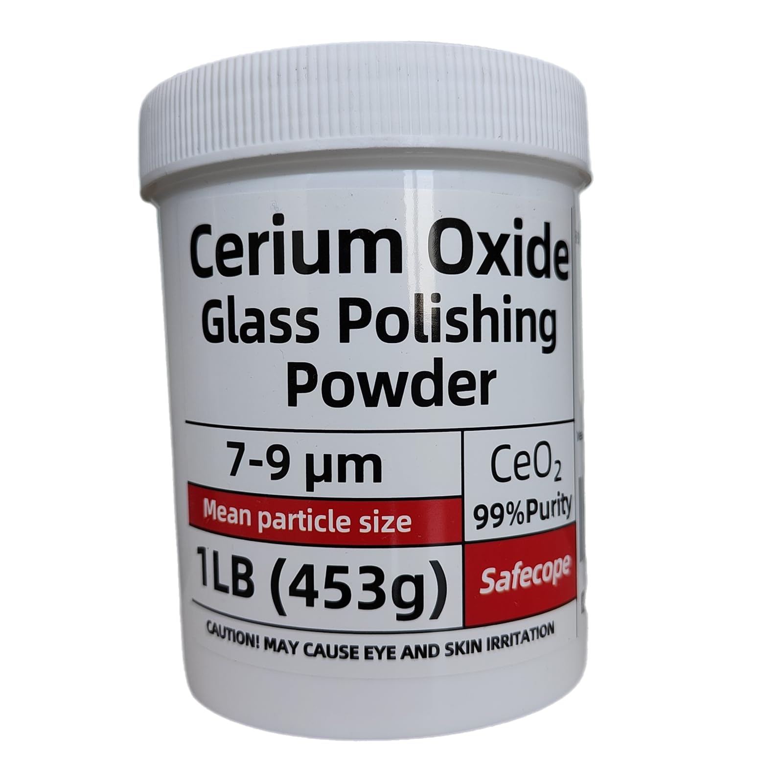 1Lb (453g) 99% Cerium Oxide Glass Polishing Powder (7-9 Um)  Removes: Oil Films, Water Spots, Swirl Marks, Wiper Streaks, Removes Fine Scratches & Deep-Cleans Glass Surfaces.