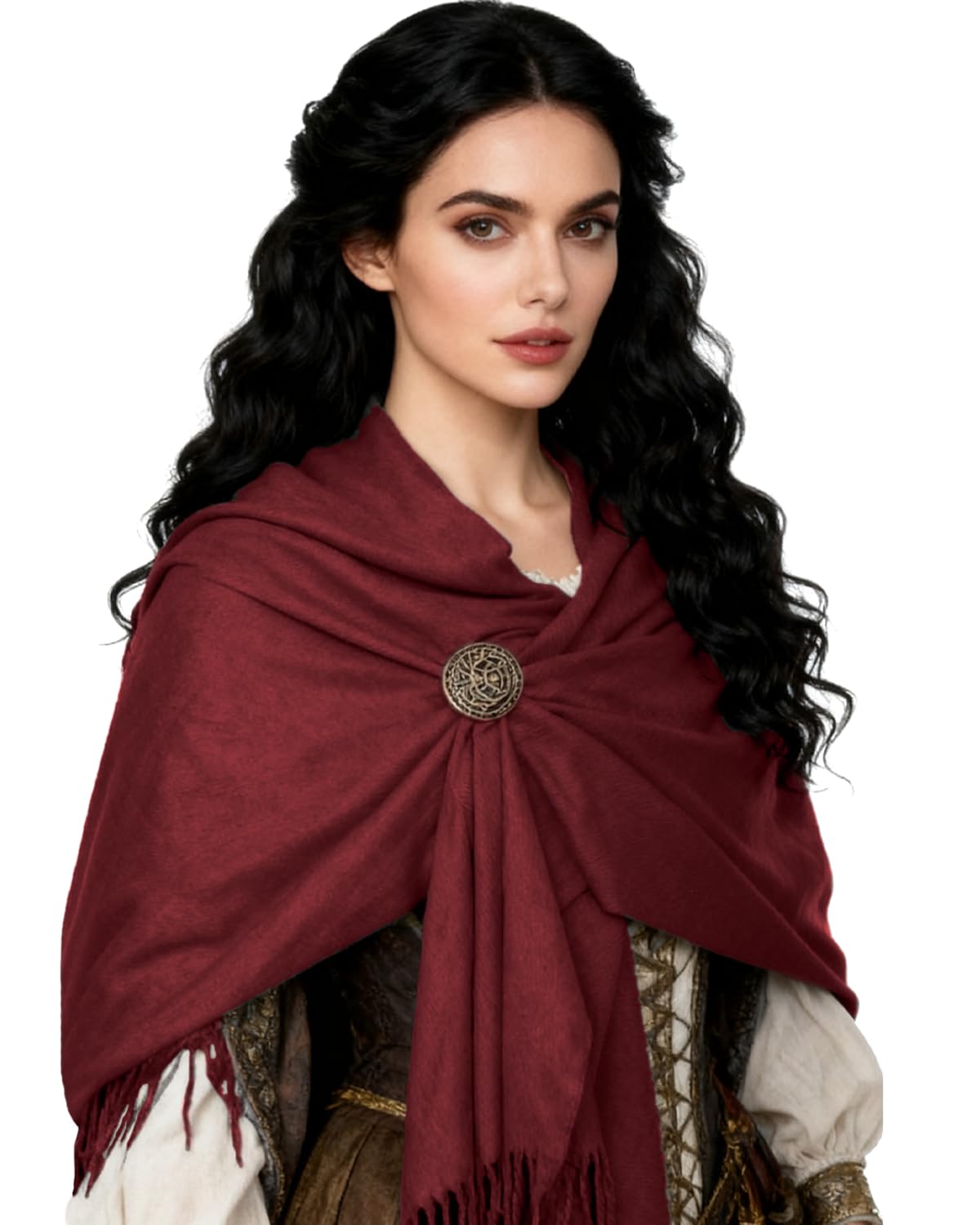 keland Donna Pashmina Scialle Stola in Cachemire Sciarpa Oversize con Spilla