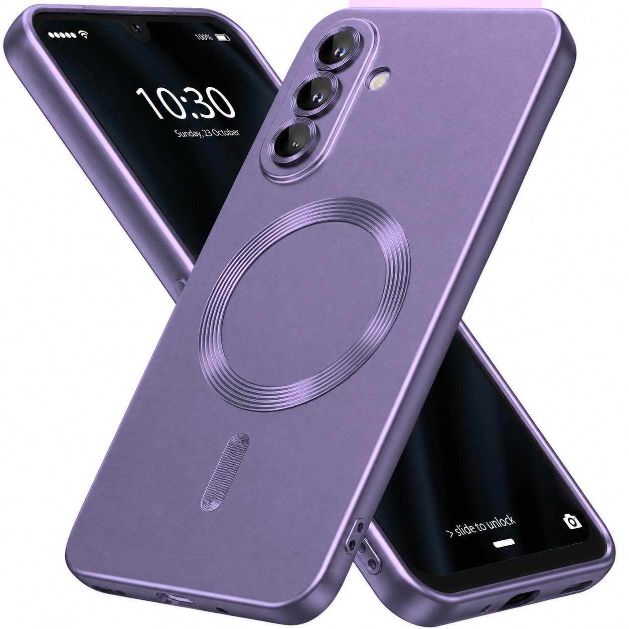 DIZORO Samsung A17 5g Case, Compatible with Mag Safe Back Cover, Matte Luxury Metallic Luster Flexible TPU Wireless Charging Shockproof Case with Camera Protector Lens (Silver) — Amazon image 29