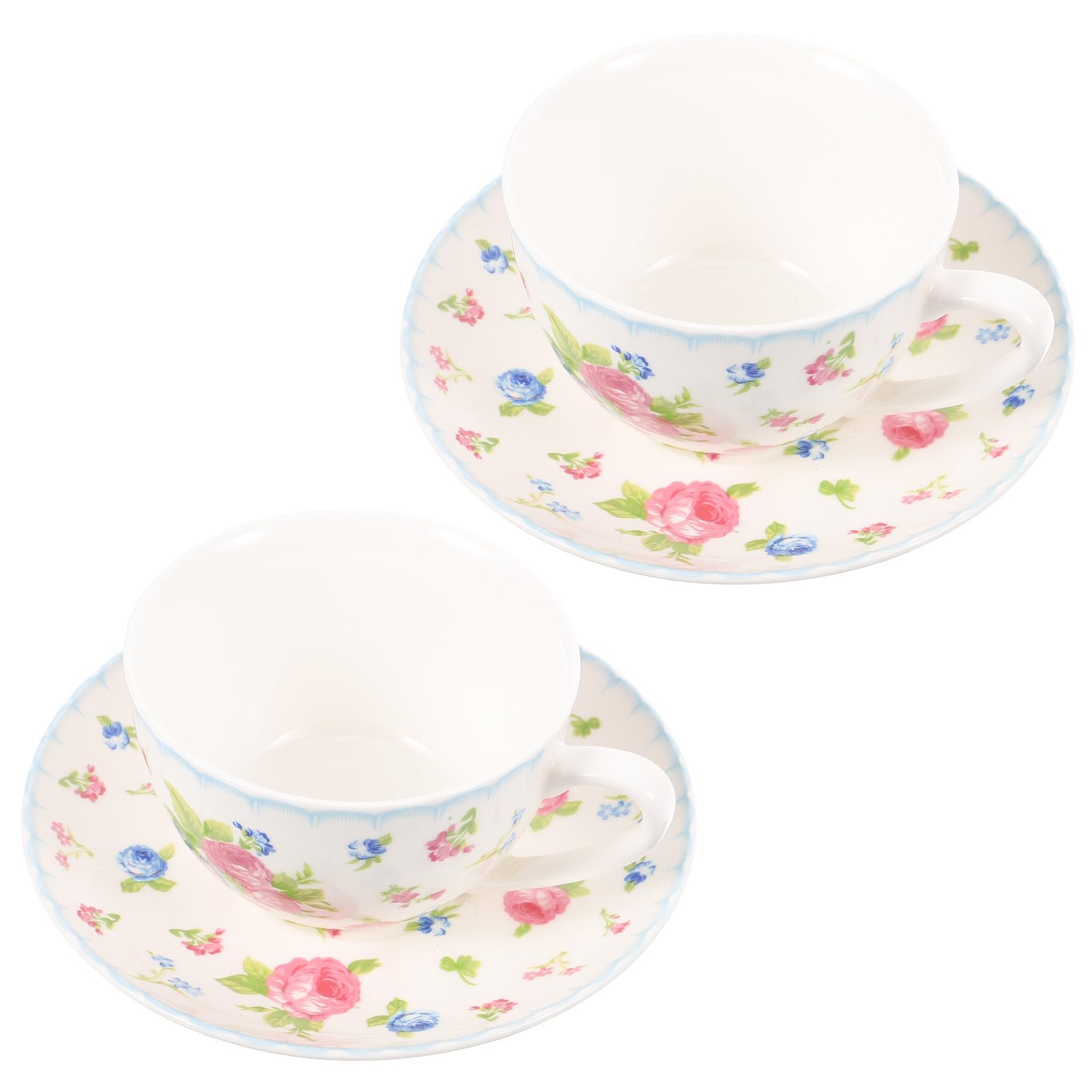 Set Tazzine da Caffè in Bone China 150ml Piattino, Design Retrò Semplice e Versatile, Regalo per Commemorazioni e Nuove Case