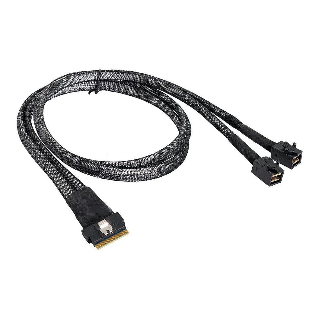 chenyang CY SFF-8654 8i 74Pin PCI-E Ultraport Slimline SAS Slim 4.0 vers Dual SFF-8643 4i Mini SAS HD Câble PCI-Express