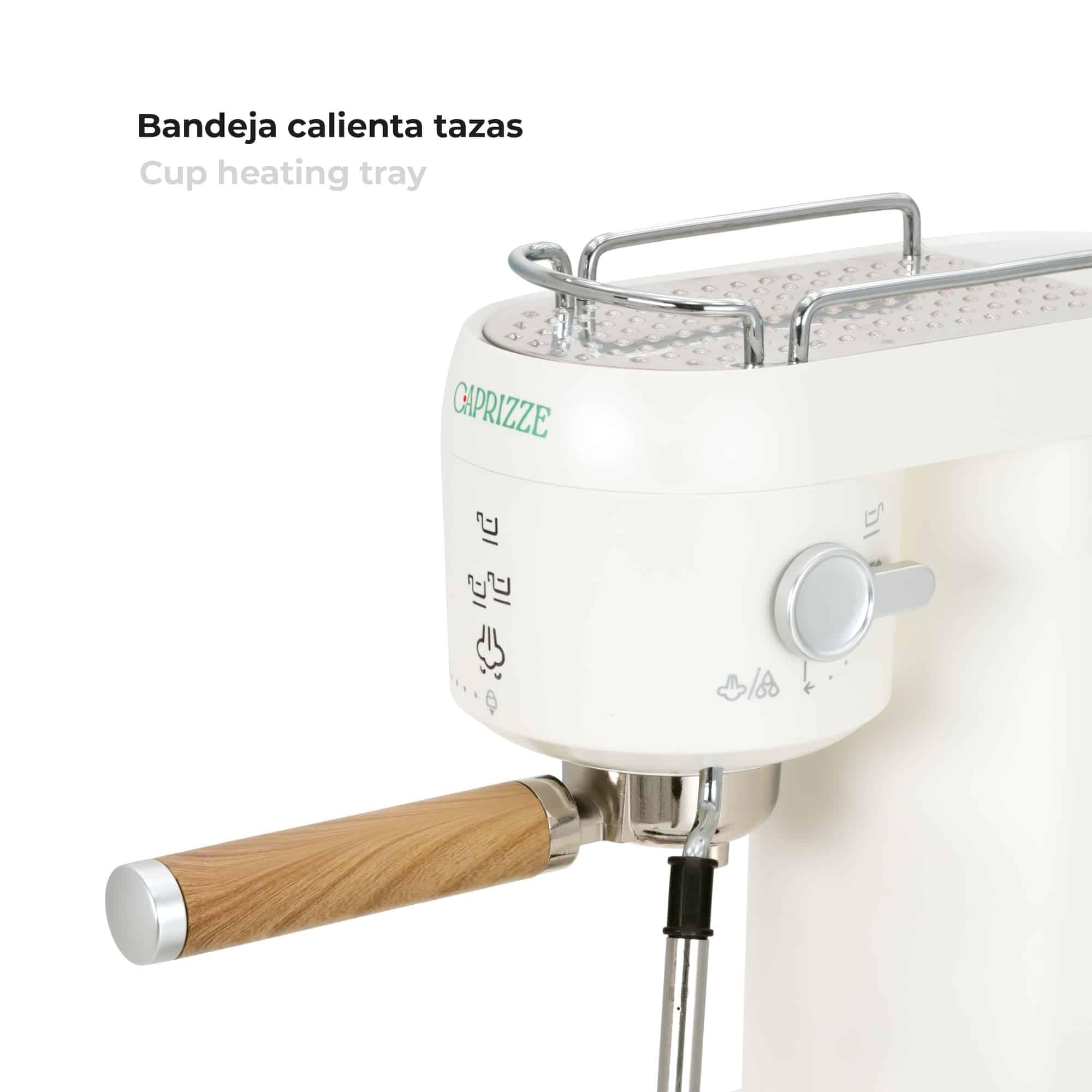 Cafetera Express Semiautomática Caprizze Hikari 1400 W 20 Bares con Vaporizador y Espumador USB incluido Color Blanco Mate