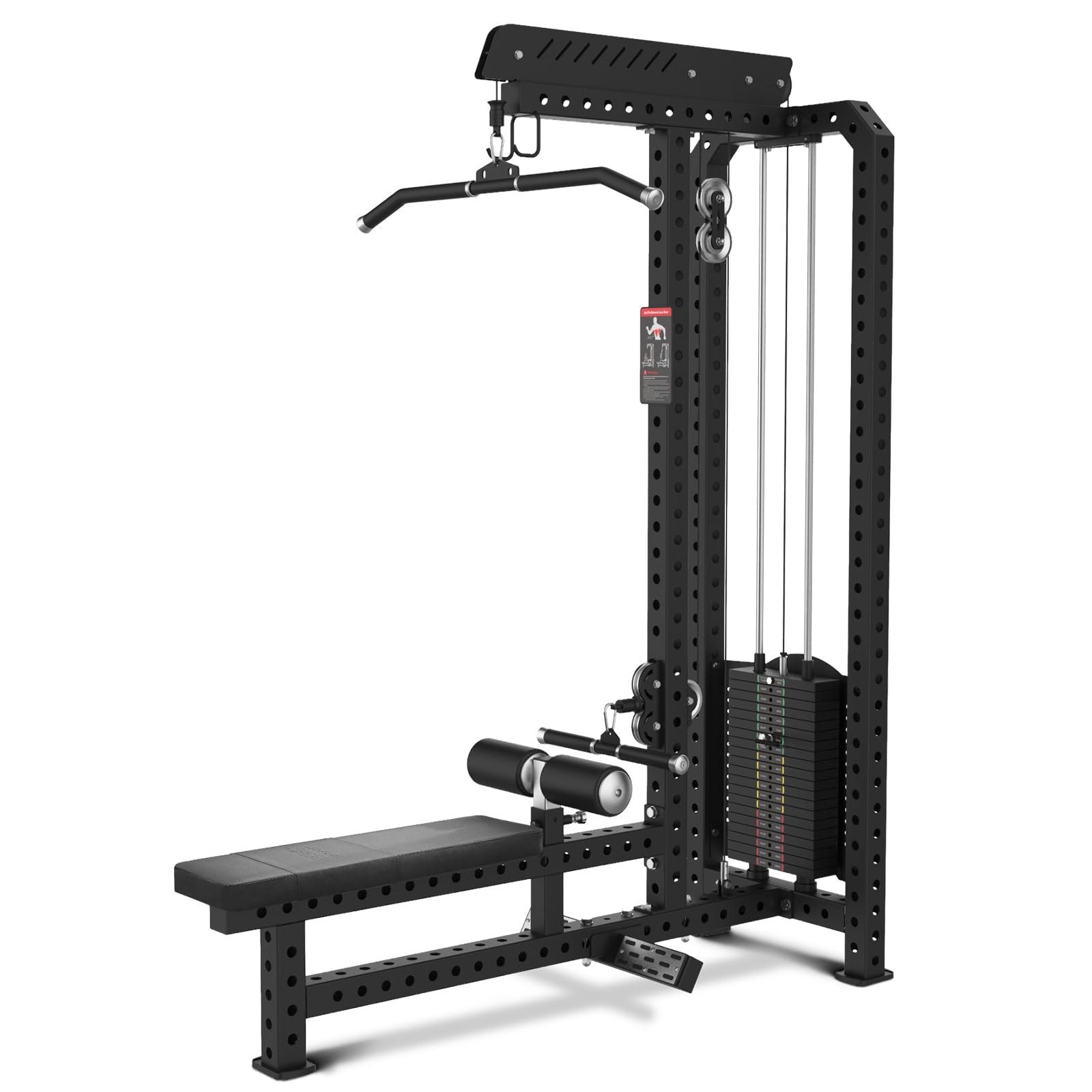 Commercial-Grade Strength Exercise Equipment with 220lb Weight Stack, 3"x3" 12-Gauge Steel Tubing for Home &amp; Gym, Multi-Function Trainer Machine for Strength Training &amp; Body Building