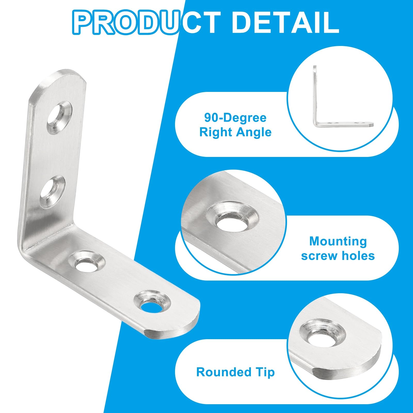 PATIKIL 16 Pcs Metal L-Shape Brackets - Image 3