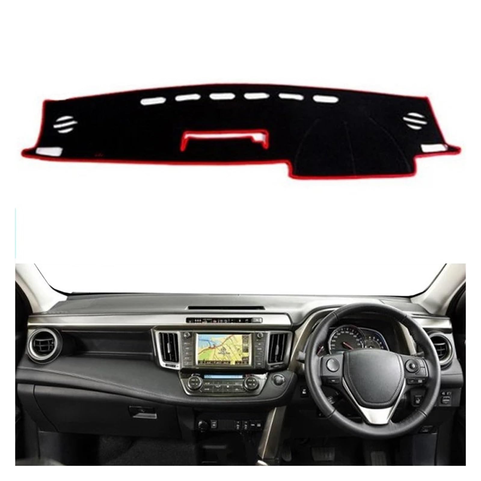 Tapis Tableau Bord intérieur Voiture pour Toyota pour RAV4 RAV 4 XA40 2013-2018 LHD RHD Couverture Tableau Bord Intérieur Voiture Tapis Coussin Pare-Soleil(RHD Blue)