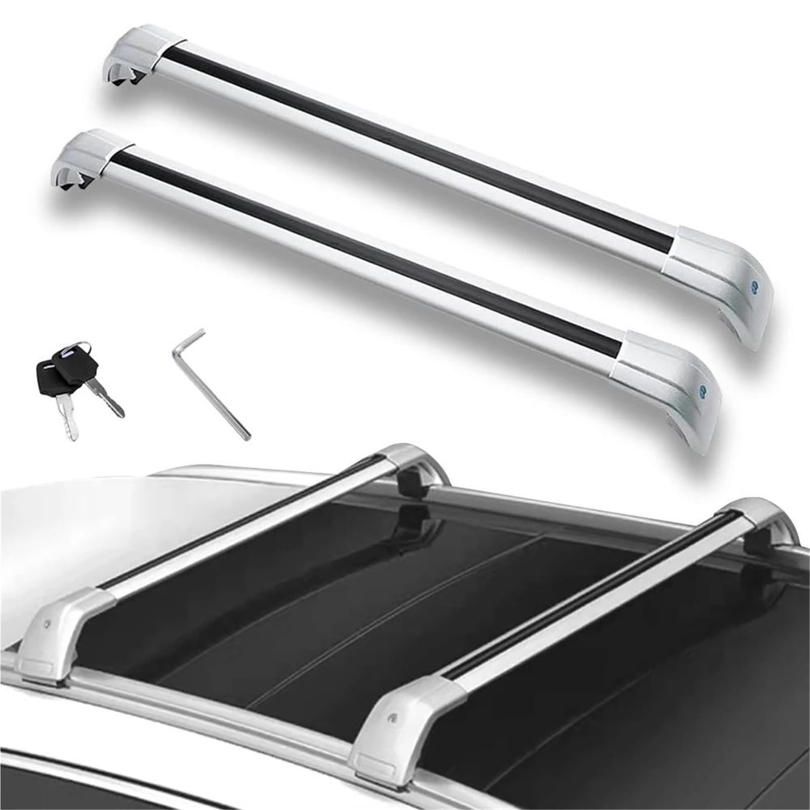 Portabagagli Da Tetto 2 Pezzi Per Hyundai Per Tucson NX4 2022-2025 Barre Trasversali Portapacchi In Lega Di Alluminio Con Serratura Per Trasporto Bagagli