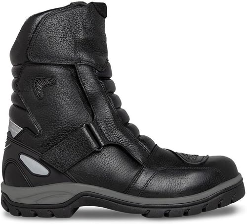 WORKLAND 77418 Motorcycle Boots Men - Leather Boots with Protections - Motorcycle Shoes for Men - Rubber Sole Slip Resistant and Reflective