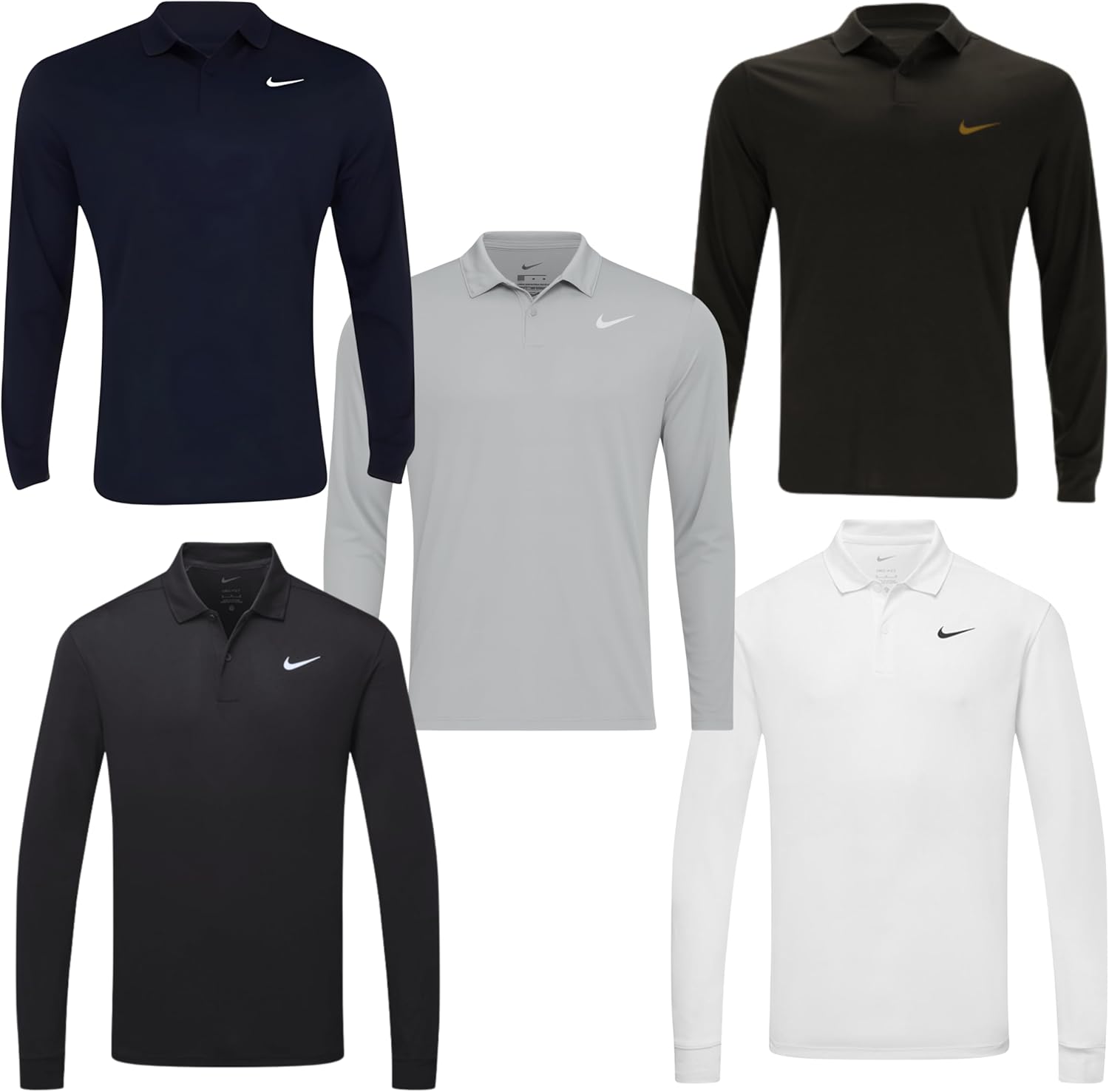 Nike Dri-FIT Men's Victory Long-Sleeve Golf Polo – Moisture-Wicking, Lightweight Stretch, 2-Button Polo - Image 4