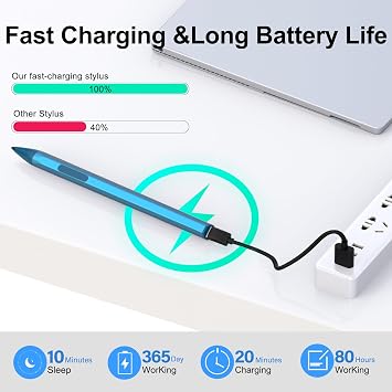 Stylus Pen for Microsoft Surface Pro 11/10/9/8/X/7+/7/6/5/4/3/Surface 3, Surface Go 4/3/2/1, Surface Laptop/Studio/Book 5/4/3/2/1 with Palm Rejection, 4096 Levels Pressure, Blue
