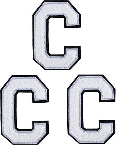 Guokuai 3 parches de letras de felpilla para coser con plancha, tamaño universitario, de 4.5 pulgadas, parche bordado para ropa, sombrero, camisa,