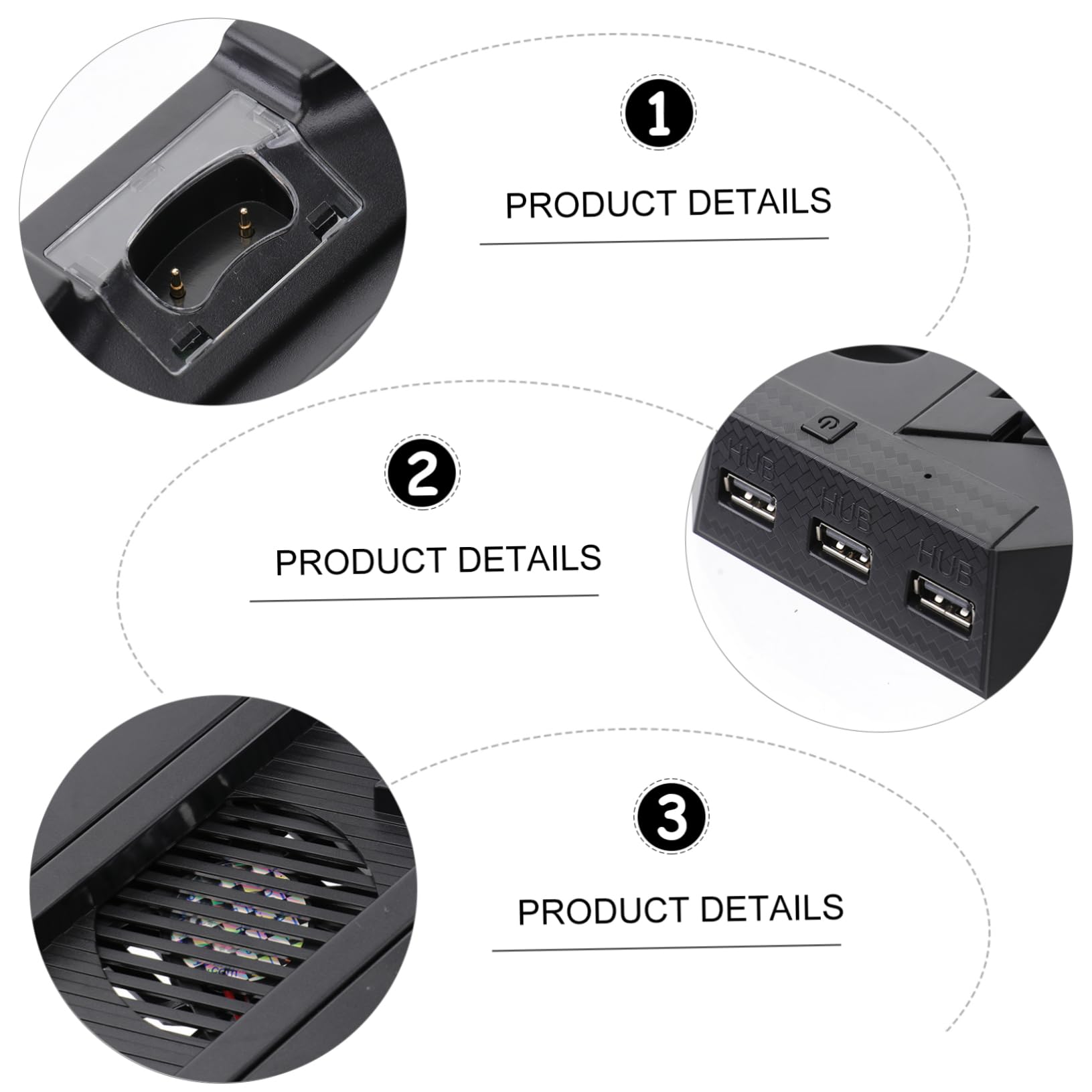 Supporto Di Ricarica Con 2 Ventole Supporto Verticale Per Console Per Doppia Porta Di Ricarica Nera