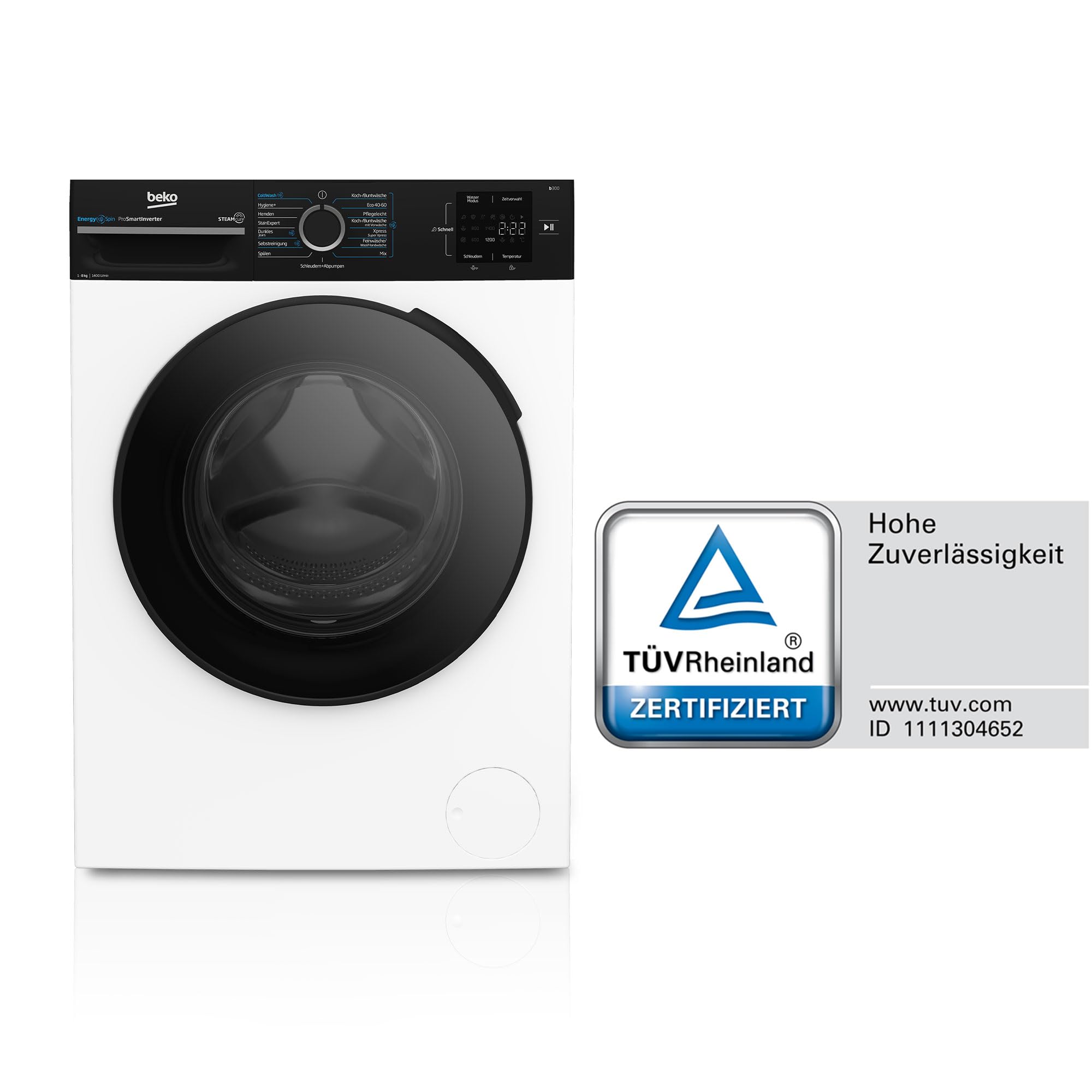 Beko BM3WFU3841R Waschmaschine 8 kg 1400 U/min SteamCure Dampffunktion Weiß