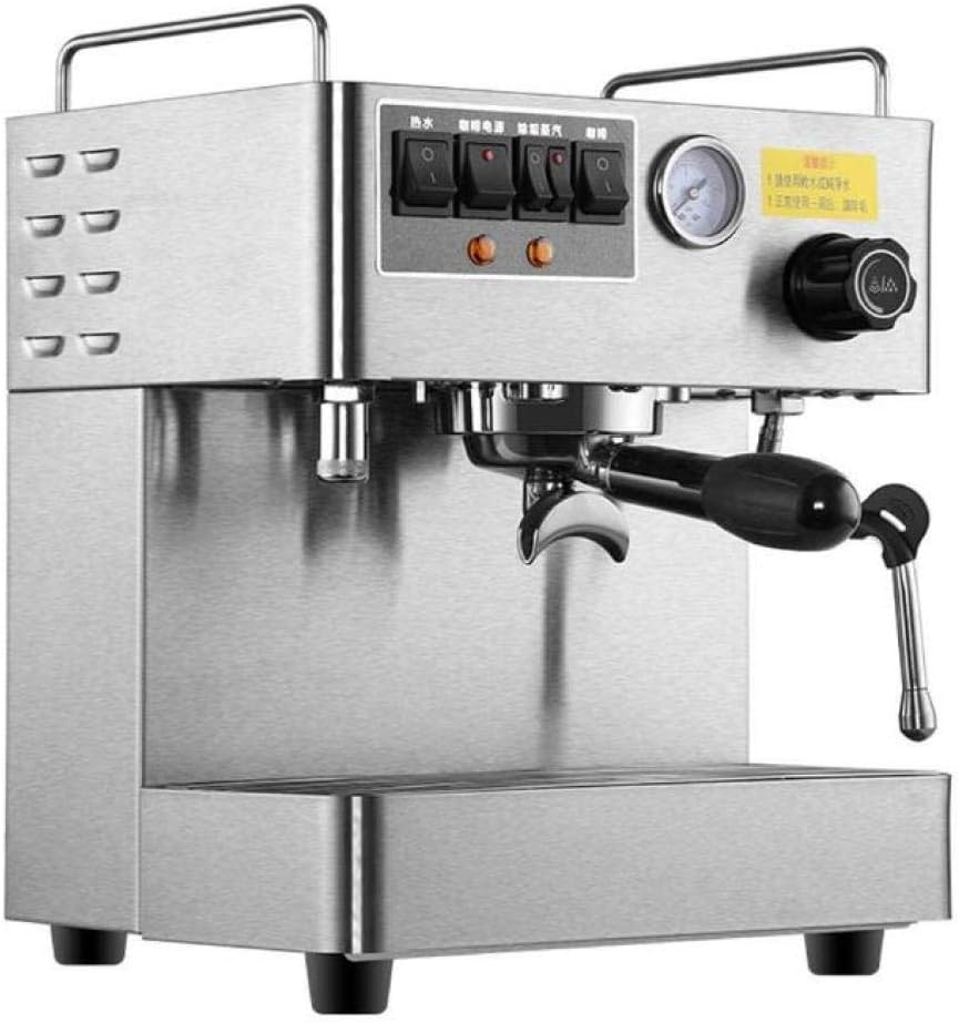 QHY Commercial Office Espresso Machine Fully Automatic 3000W Steam High Pressure Italian Coffee Machine,Silver,A