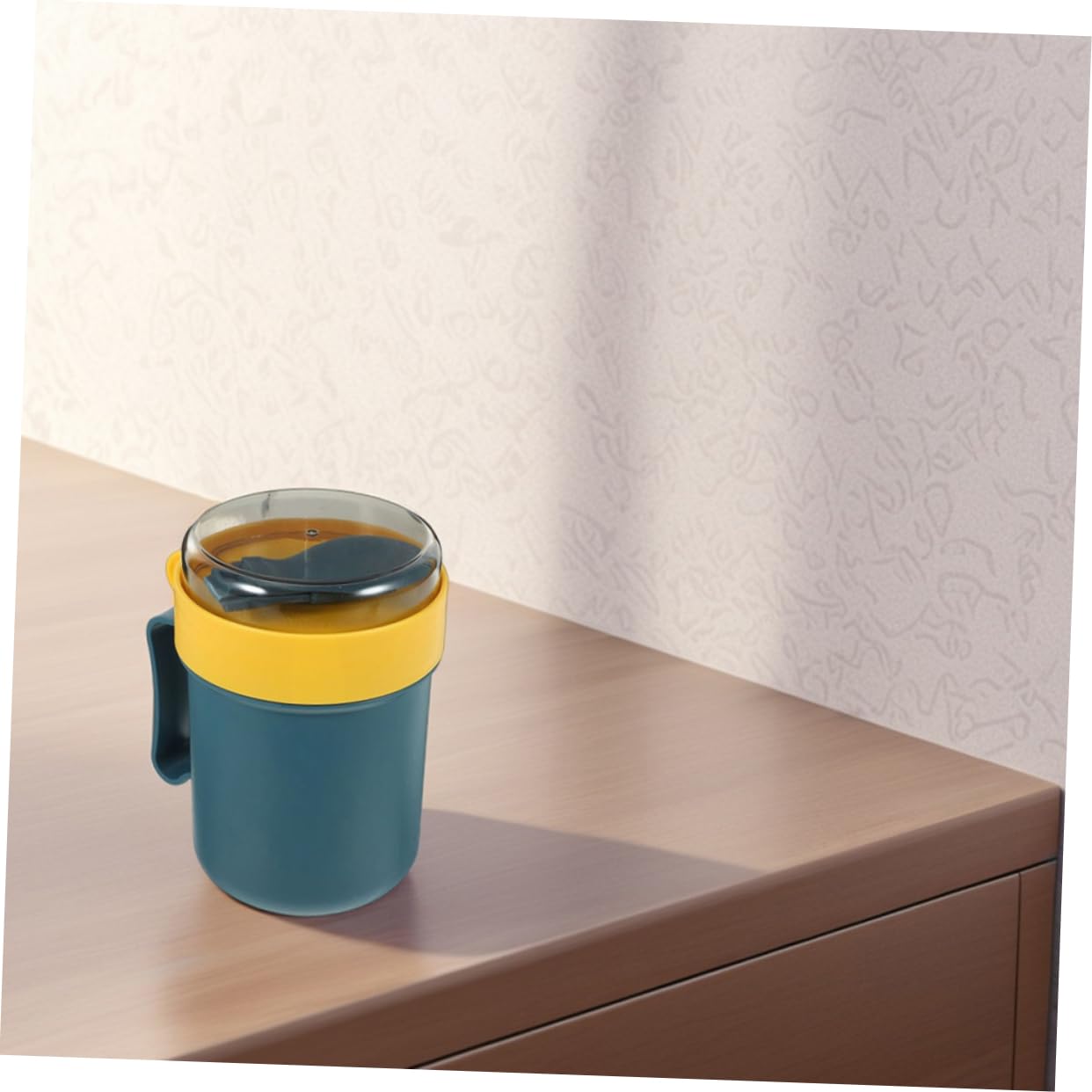 Ciotole da Zuppa con Coperchio e Cucchiaio, Contenitori per Alimenti Caldi da Viaggio, Tazze per Microonde 500ml, Set 3 Pezzi Colore Blu, Adatte per Zuppe, Cereali e Colazione