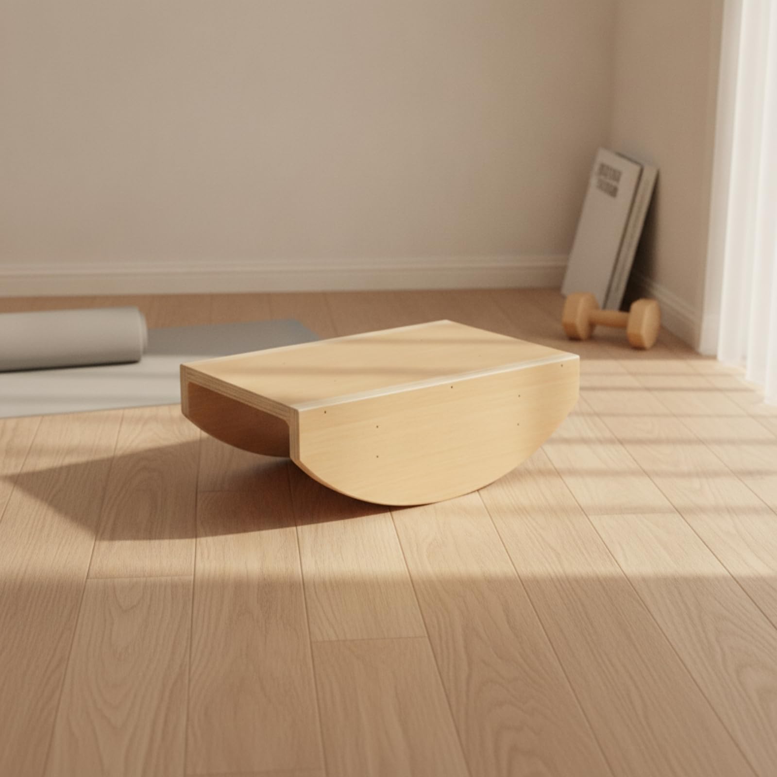 Balance Board in Legno Multifunzione, Naturale, Colore Naturale Del Legno