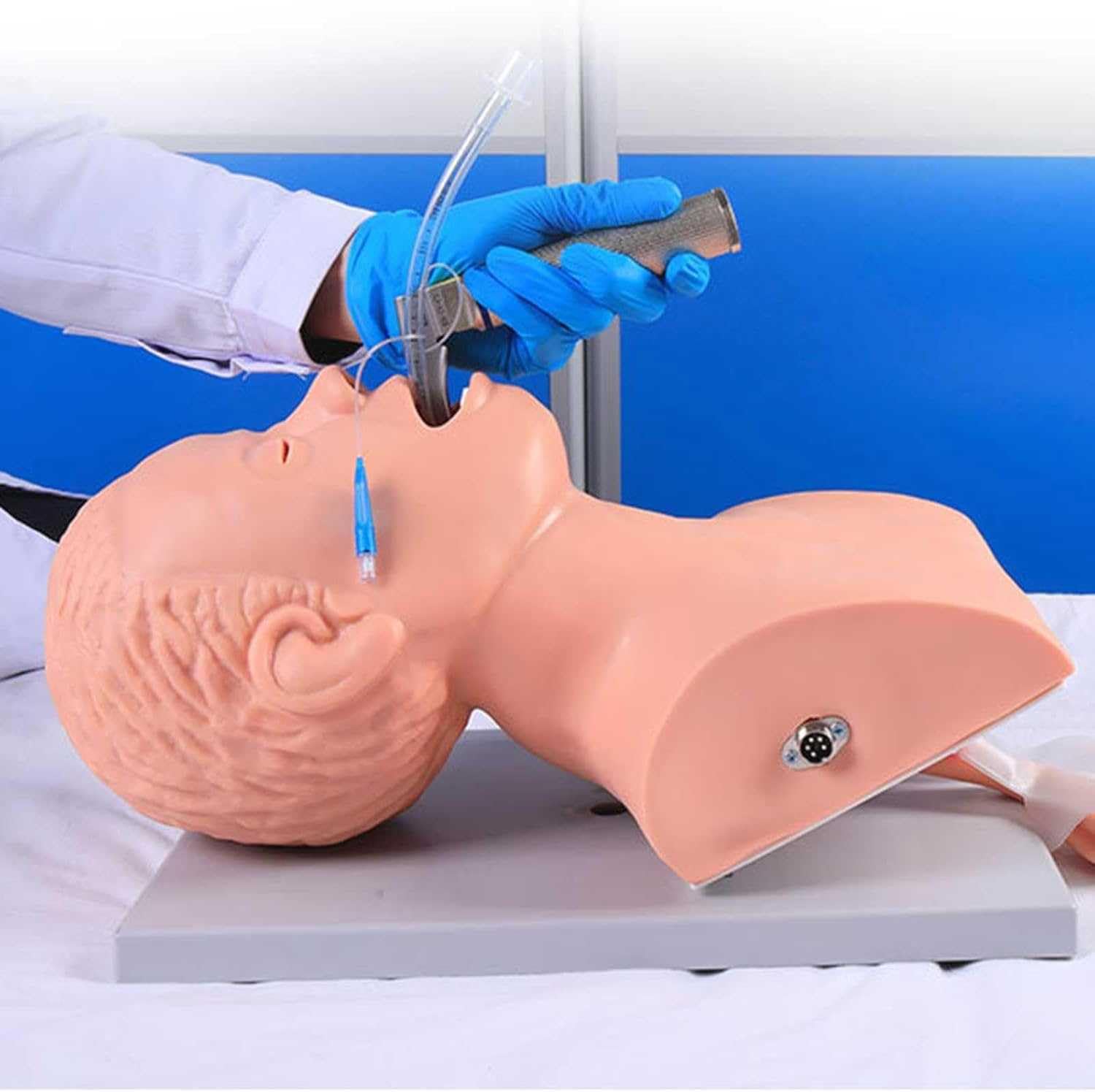 Simulador Educativo de Intubación para Adultos con Alarma Electrónica y Bolsa, Modelo Anatómico Funcional para Formación Técnica en Vía Aérea Oral y Nasal