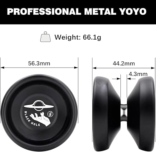 Miniatura 2 de YoYo profesional sin respuesta YoYo agujero negro, aleación de aluminio YoYo para niños, principiantes y adultos, reproductor YoYo avanzado de YoYo,
