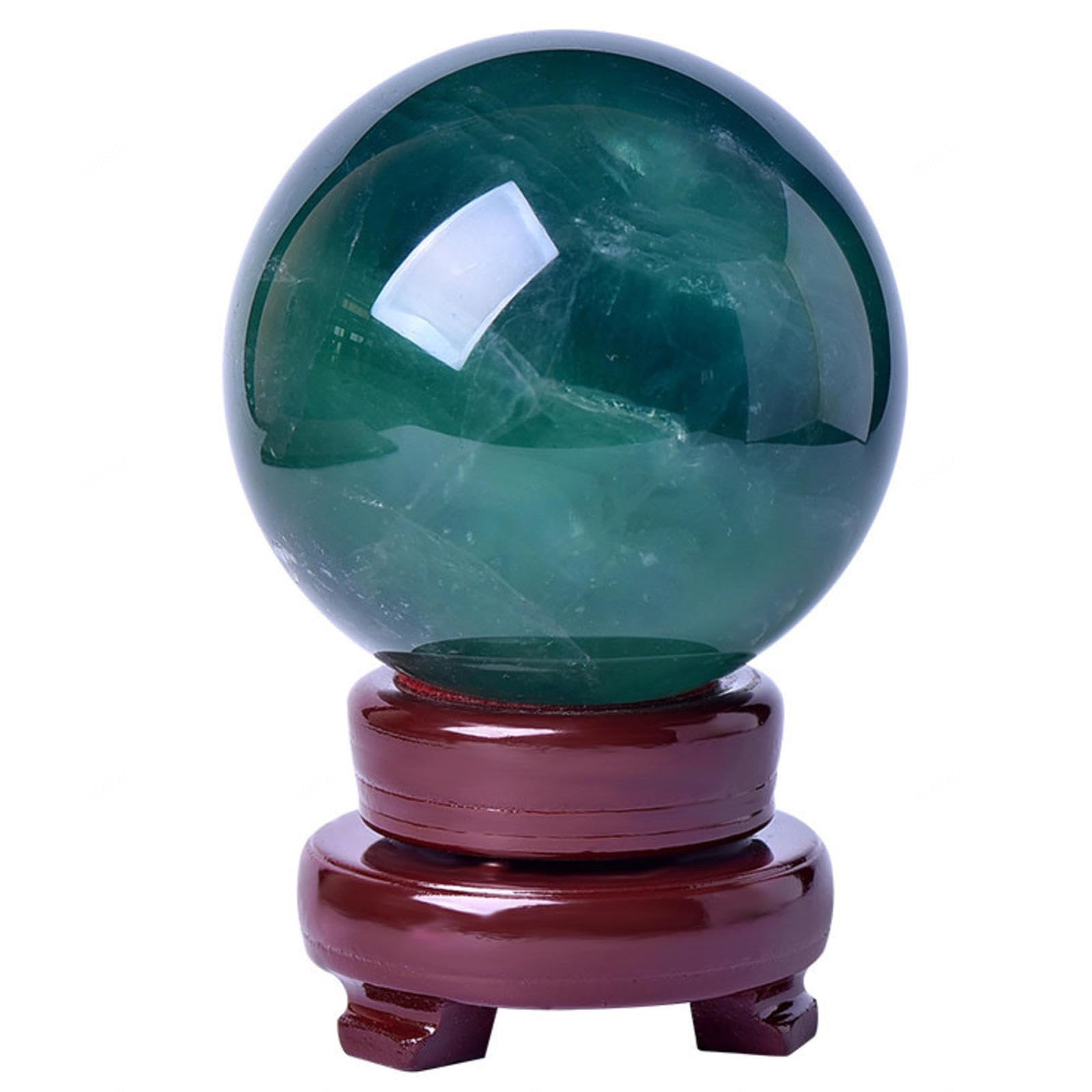 DPURPIWADY Green Crystal Ball Asian Rare Stone Sphere Magic Living Room Home Feng Shui Decor,50mm
