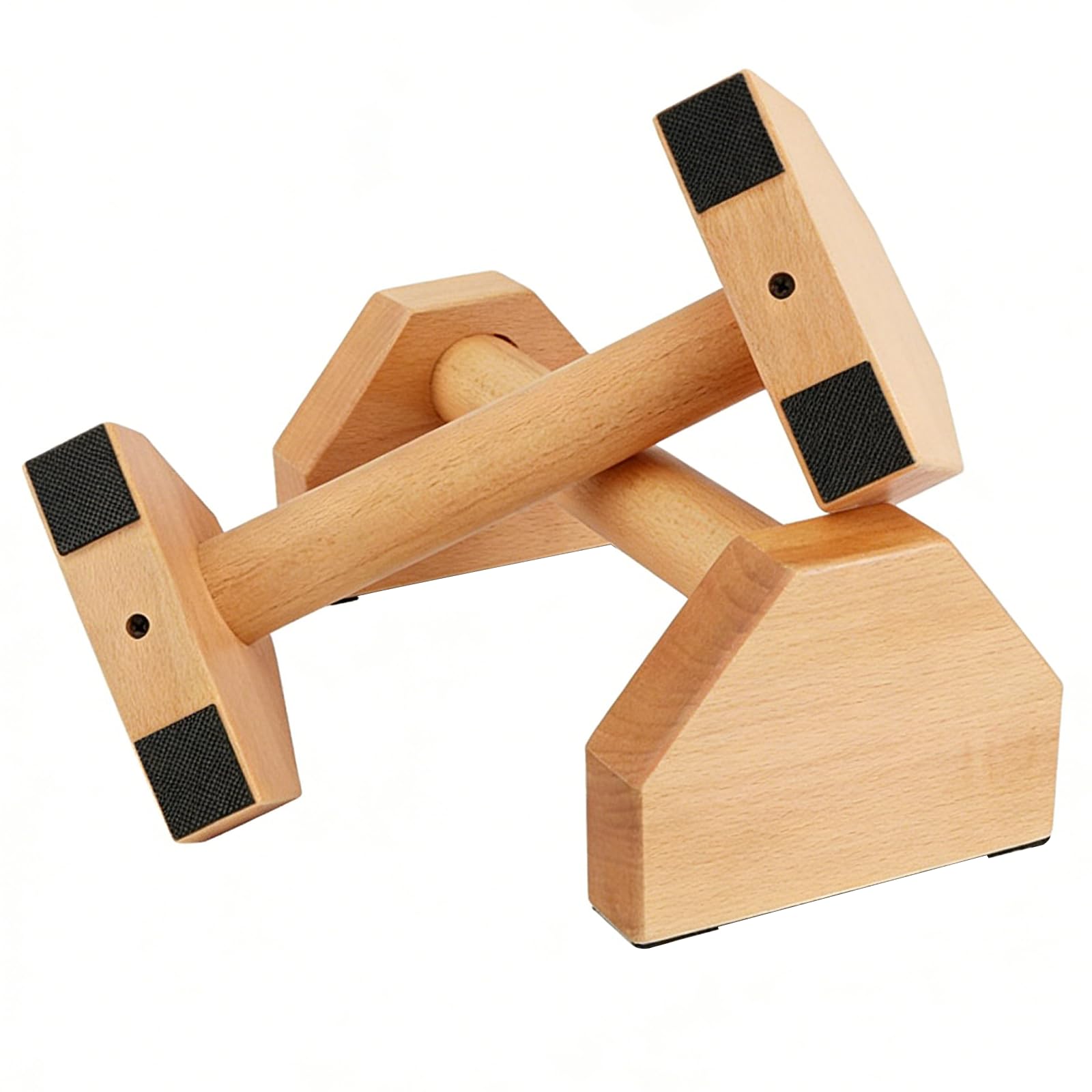 Lot de 2 Barres Parallèles en Bois (25cm), Parallèles Ergonomiques, Antidérapantes Durables, Barres Push up en Bois, Barre Parallèle Calisthenics pour Gymnastique, Fitness, Musculation