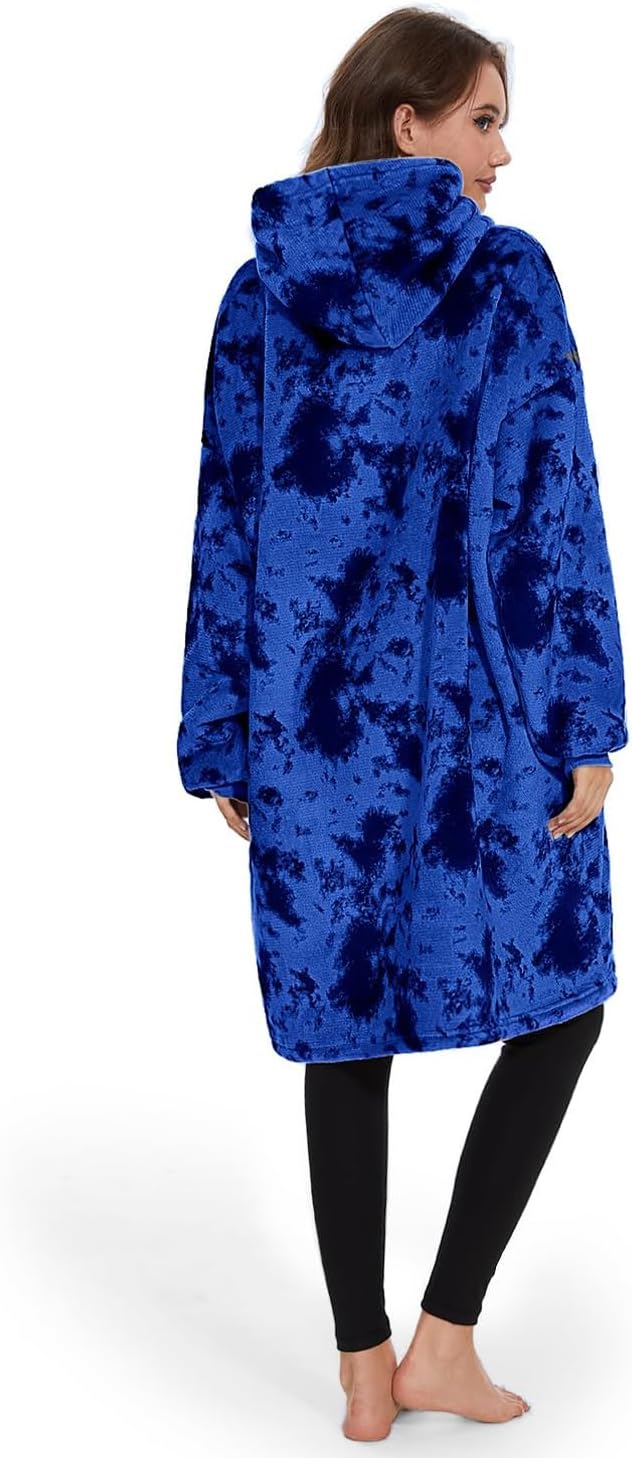 Wearable Blanket Hoodie, Oversized Sweatshirt Blanket Sleeves, Warm & Cozy Hooded Blanket Gifts for Women Men - Image 7