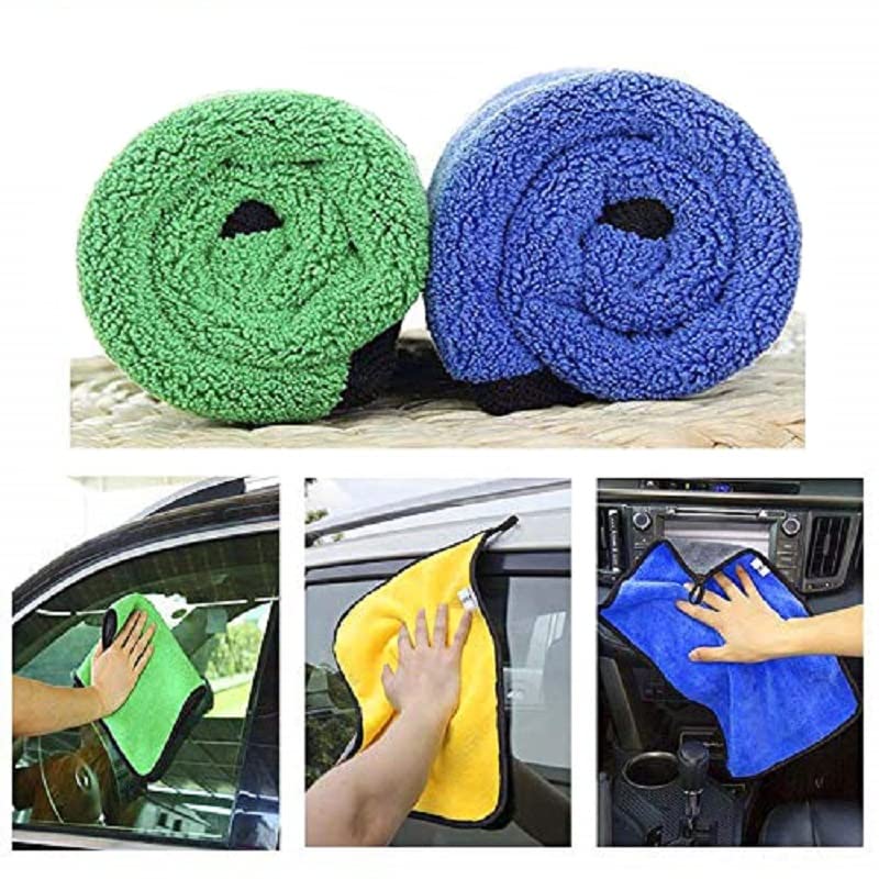 Image of Auto Hub Heavy Microfiber Double Sided, Extra Thick Plush 800 GSM Lint-Free Towel (40cm x 40cm, Multi Color)