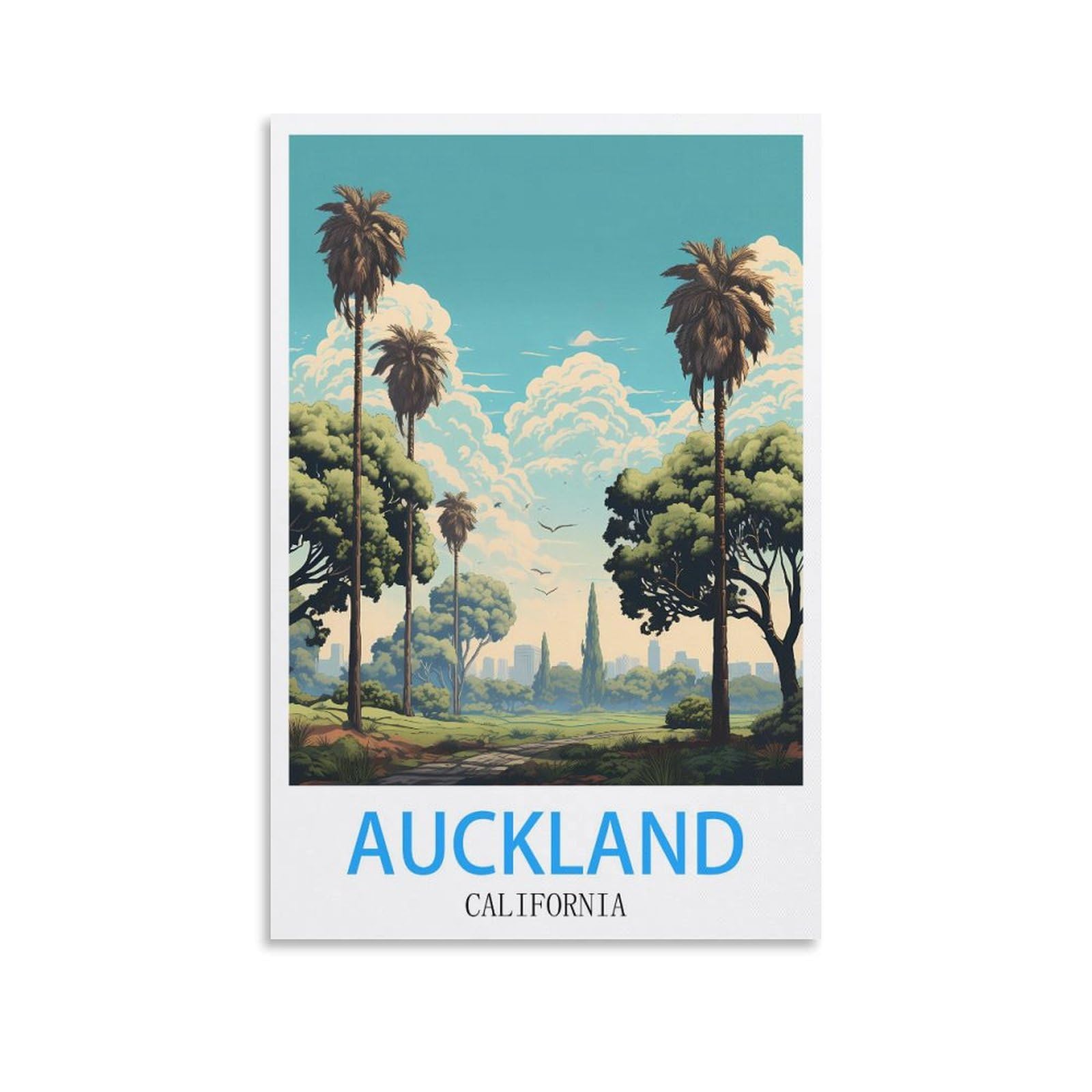 Vintage Metal Tin Sign Funny,Auckland California,Funny Retro Metal Wall Decor Decorative Tin Sign Art Plaque Poster for Home Kitchen Bar Club Decoration 15x30cm