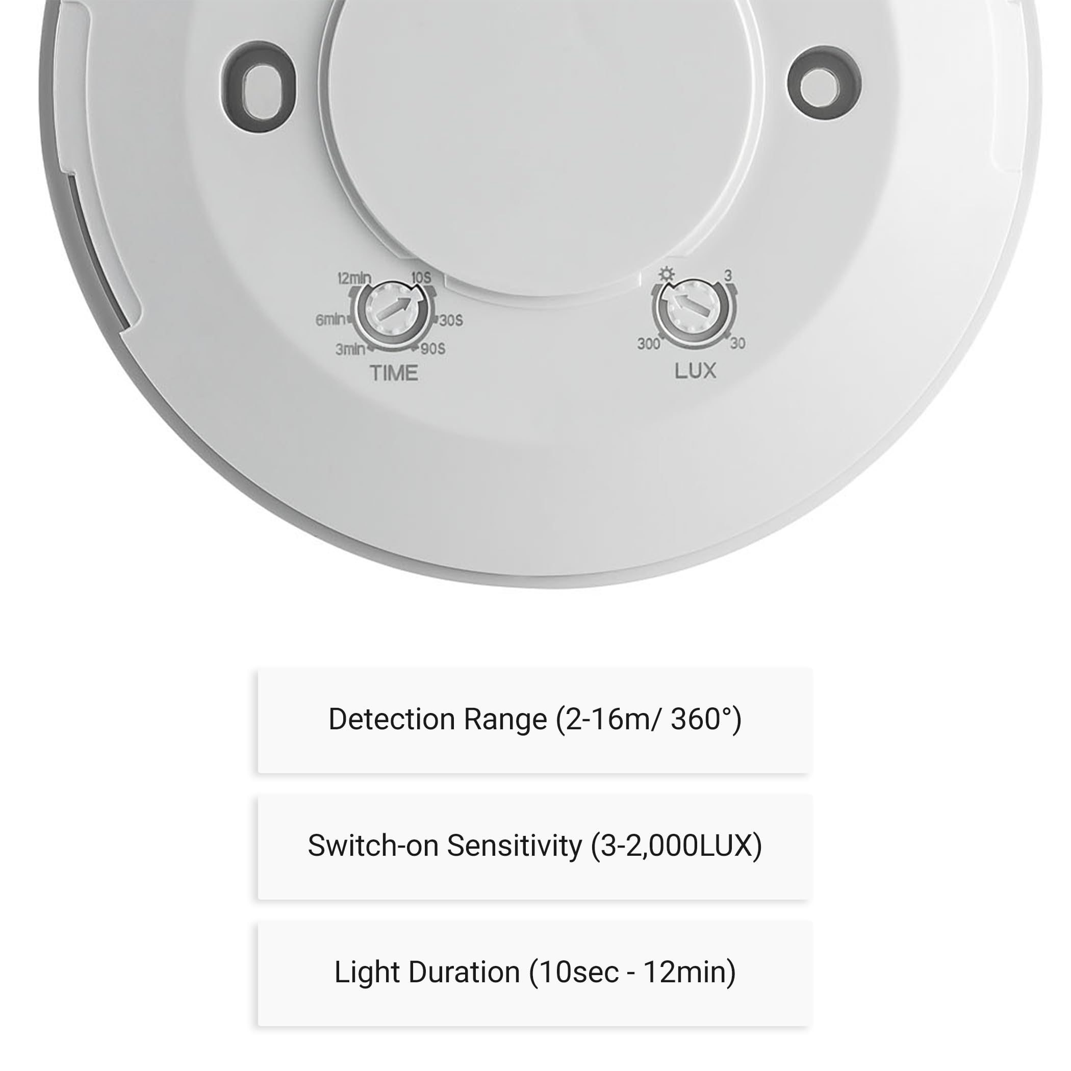 SEBSON Motion Sensor Indoor, Surface Ceiling Mounting, LED suitable, HF Motion Detector programmable - Image 4