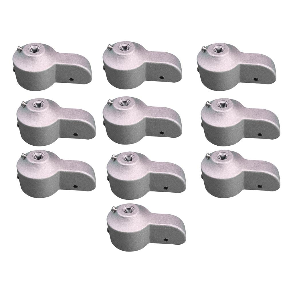 Merishopp 10pcs Cast Aluminum External Halyard Stationary Single Pulley Pole Truck-picture-11