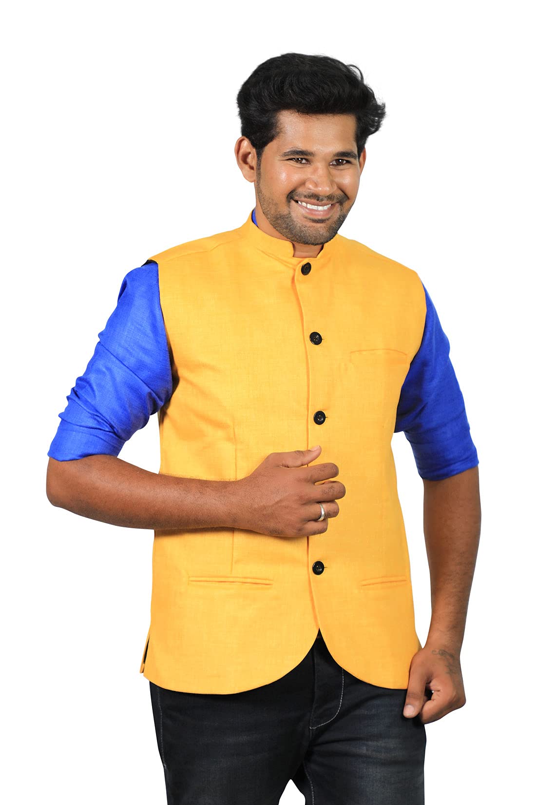 prakasam cotton Men's Cotton Blend Nehru Jacket( Sleeveless wait coat)- Colour :-picture-18