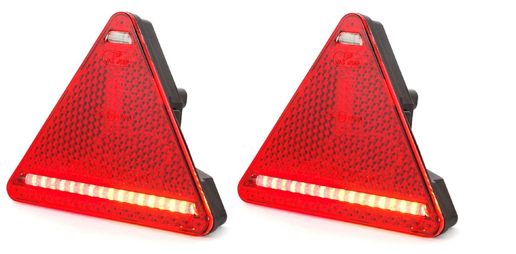 2 x trójkątny reflektor retro tylne światła LED tylne lampy E20 oznaczone ECE zatwierdzone