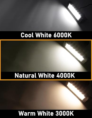 Miniatura 4 de Raycharm Lámpara LED exterior de 9 pulgadas, haz de inundación de ángulo descendente de 40, 4000K blanco natural súper brillante, 12V24V CC, salida