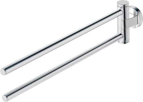 Duravit Handtuchhalter D-Code, zweiarmig, Handtuchhalterung Wandmontage, schwenkbar, Handtuchstange 40 cm, Chrom, 50x447x90 mm
