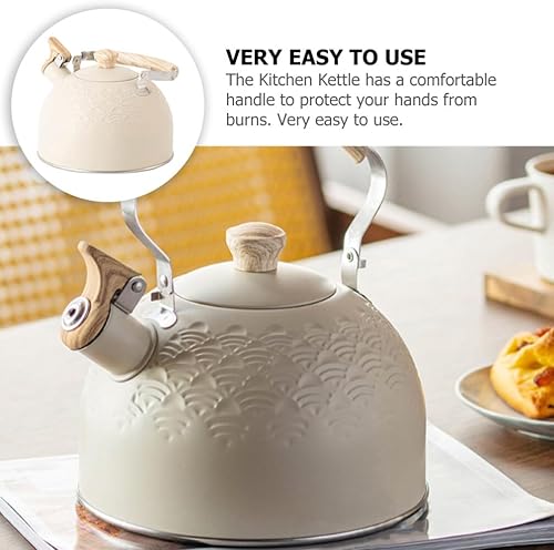 Miniatura 3 de Luxshiny Hervidor de té silbante, hervidor de té de 2.5 L para estufa, teteras de acero inoxidable, hervidor de cocina hervidor de hervir con mango