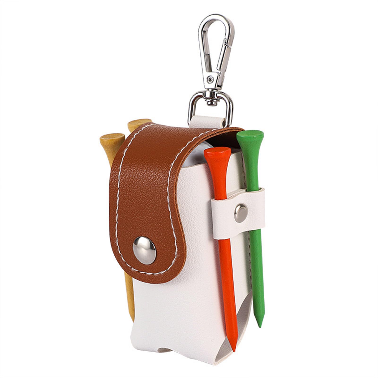 Golf Bag Outdoor Golf Ball Wash Bag Waist Hanging Keychaingolf Small Belt Bag Portable Mini Golf Ball Protection Bag (Marrone)